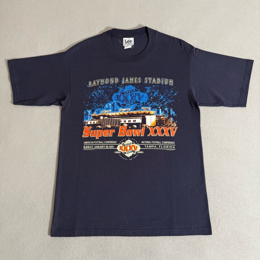 Vintage Y2K Lee Sport Super Bowl XXXV T-Shirt Size M Football NFL Sportswear